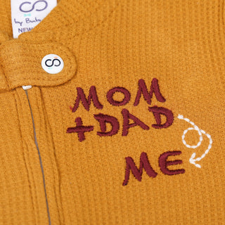 Mom + Dad Waffle Footie Romper