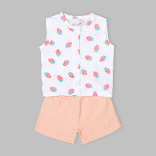 Strawberry & Peach Unisex Muslin Set