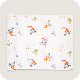 Animals Cycling Large Bath Towel