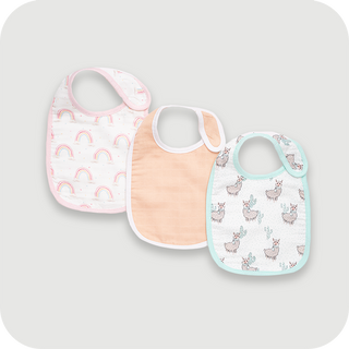 Chasing Rainbows,  Solid Colour Baby & Drama Llama Baby Bib Combo