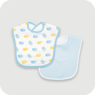 Dreamy Macarons & Solid Color Toddler Bibs