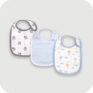 Hangry Hippos, Solid Colour & Up and Away Baby Bib Combo